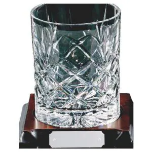 Crystal Spirit Glass On Wood Stand (24% Lead Crystal)