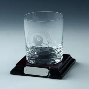 Single Spirit Glass On Wood Stand