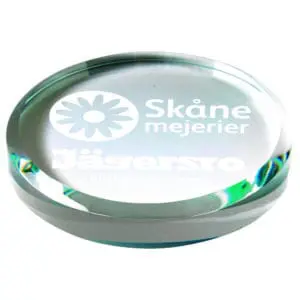Round Clear Glass Paperweight