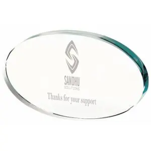Clear Glass Oval Award
