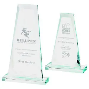 Trapezium Clear Glass Tower Stand 275mm