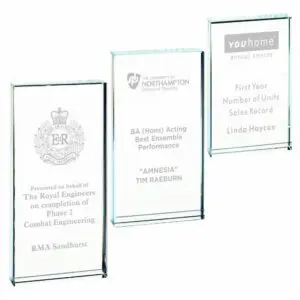 Clear Glass Rectangular Block Award