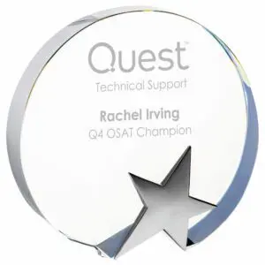 Heavy Circular Clear Glass With Silver Star Award