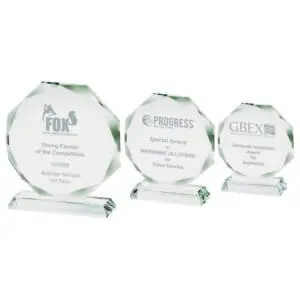 Crystal Octagonal Stand Award