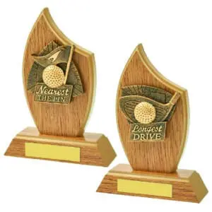 Light Oak/Gold Trim Nearest The Pin/Longest Drive Curve Awards