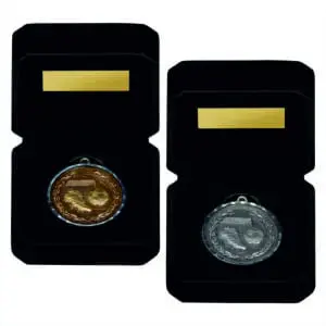 50mm Diamond Milled Edge Football Medal In Case