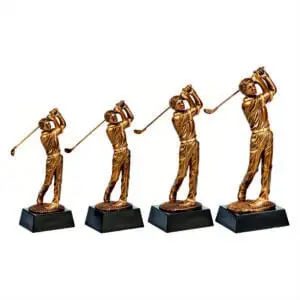 Antique Gold Resin Male Golfer Trophy