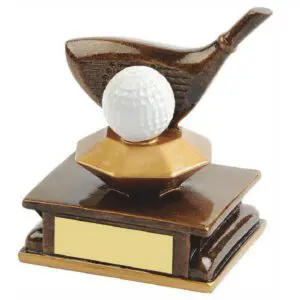 Antique Gold Resin Golf Driver Award