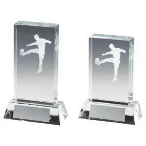 Crystal Rectangular 3D Football Award