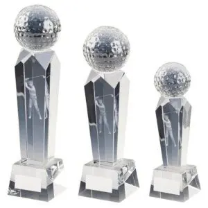 Crystal Column With Golf Ball/3D Image Award