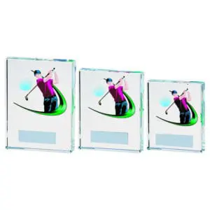 Clear/Coloured Glass Golf Award - Male