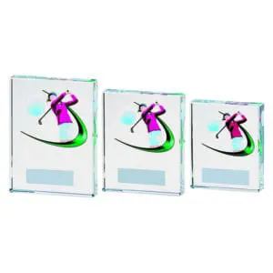Clear/Coloured Glass Golf Award - Female