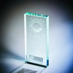 Clear Glass Golf Award - Ball