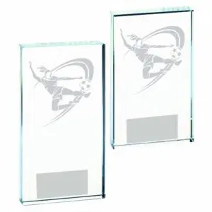 Clear Glass Female Football Award