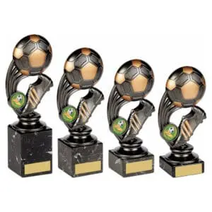 Gunmetal Football Boot On Marble Stand Award