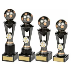 Gunmetal Football Diamond on Marble Trophy