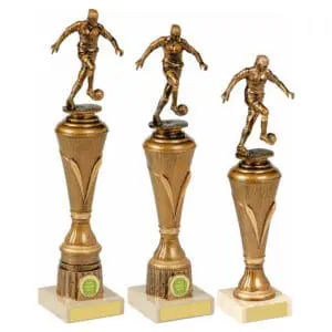 Antique Gold Female Football Pillar Trophy
