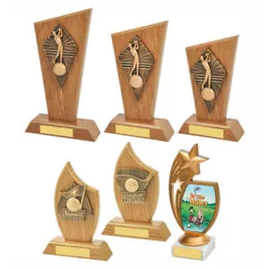 x 6 Assorted Golf Awards Light Oak