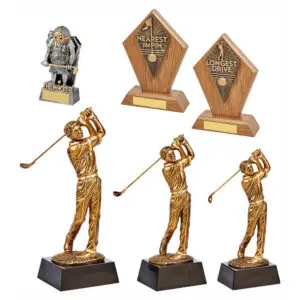 x 6 Assorted Multicoloured Golf Awards