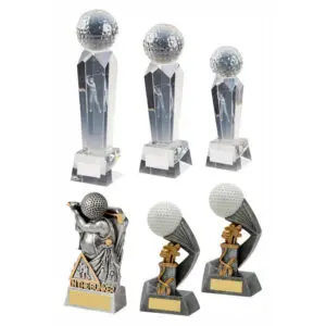 x 6 Assorted Golf Awards Multicoloured
