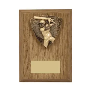 Light Oak Foil Plaque + Male Cricket