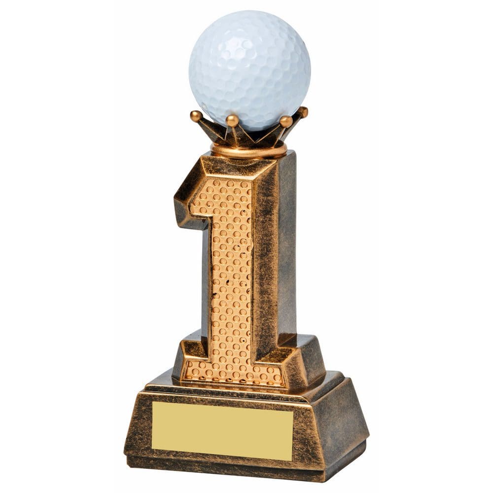 Gold Resin Hole In One Trophy (Ball Not Included) - RB Trophies & Engraving
