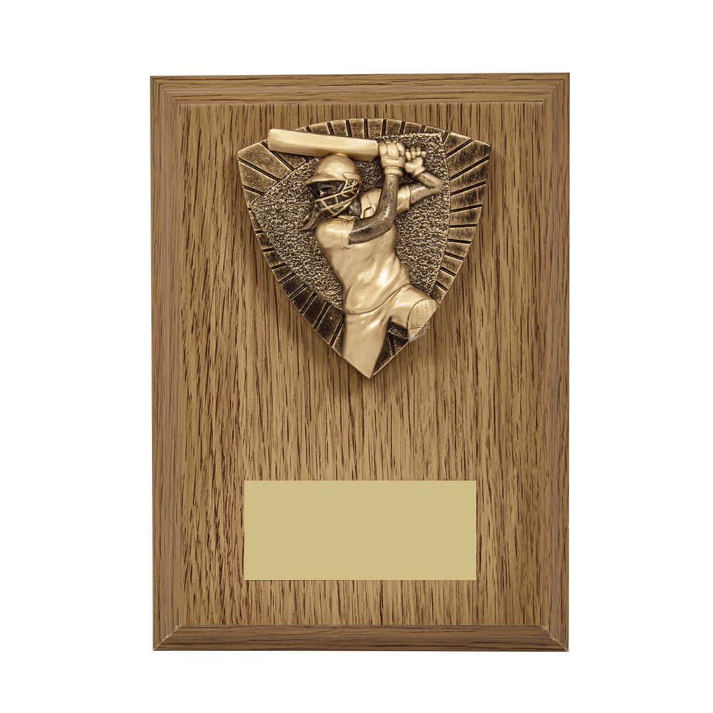 Light Oak Foil Plaque + Male Cricket